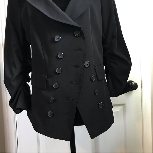 𝅺WOMEN’S jacket/ blazer by Shelli Segal.  Size 8. Black. - Picture 2 of 8